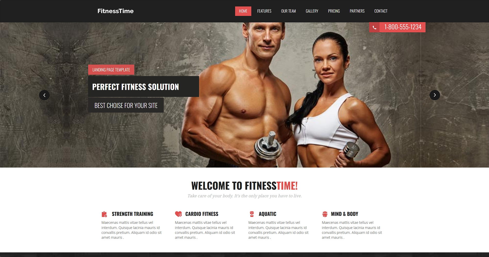 健身时间机构网页模板-柒伍零丨网络资源社区